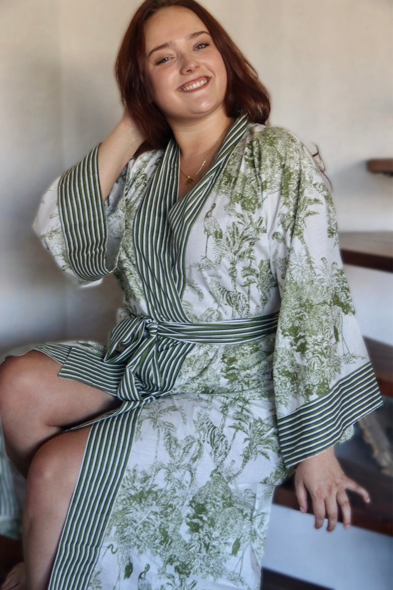 Eden Green Long Robe - Gawjus