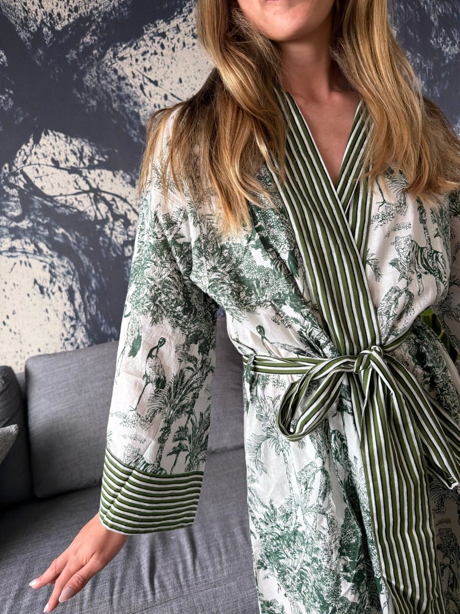 Eden Green Long Robe - Gawjus