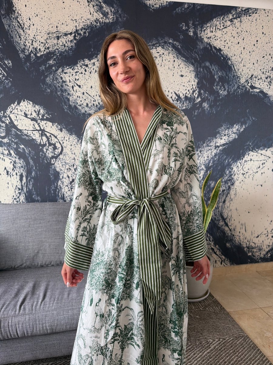 Eden Green Long Robe - Gawjus