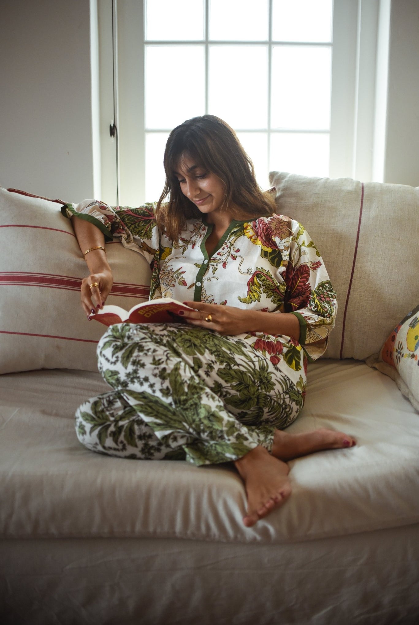 French Pyjamas - Green Floral - Gawjus.CapeTown