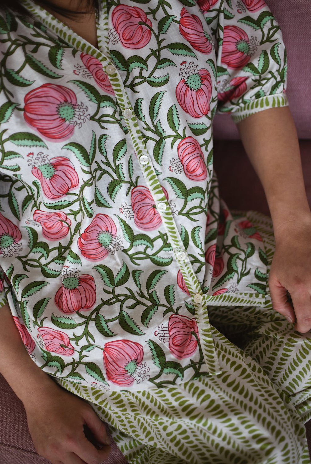 French Pyjamas - Green Leaf - Gawjus.CapeTown