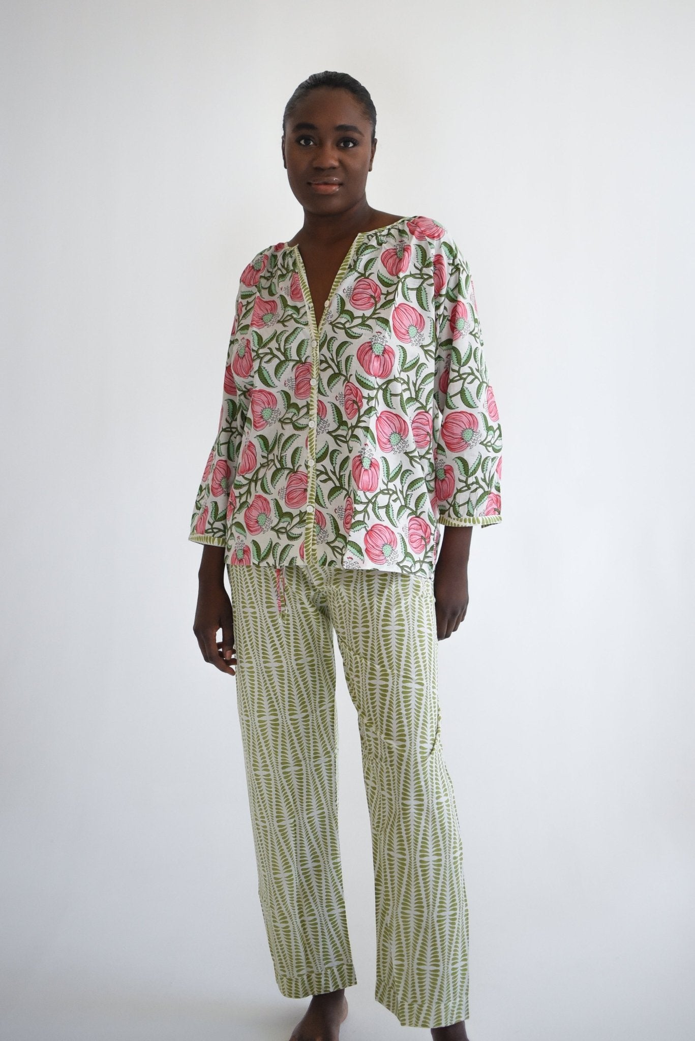 French Pyjamas - Green Leaf - Gawjus.CapeTown