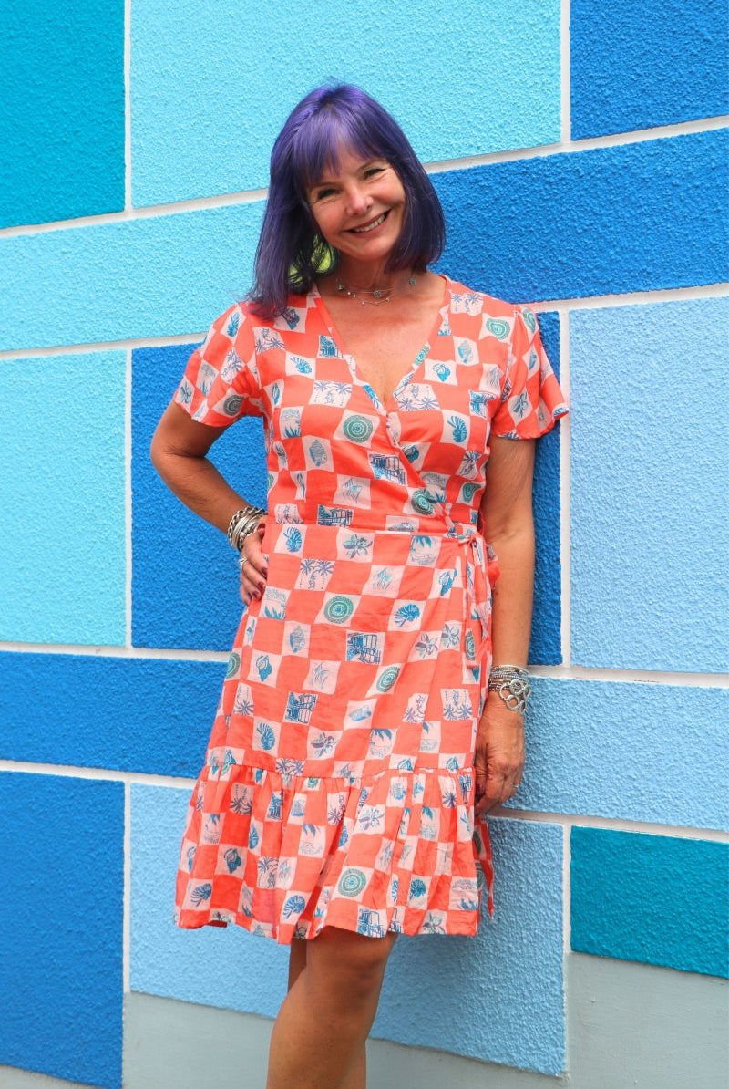 Gawjus Wrap Dress - Happy Mandarin - Gawjus