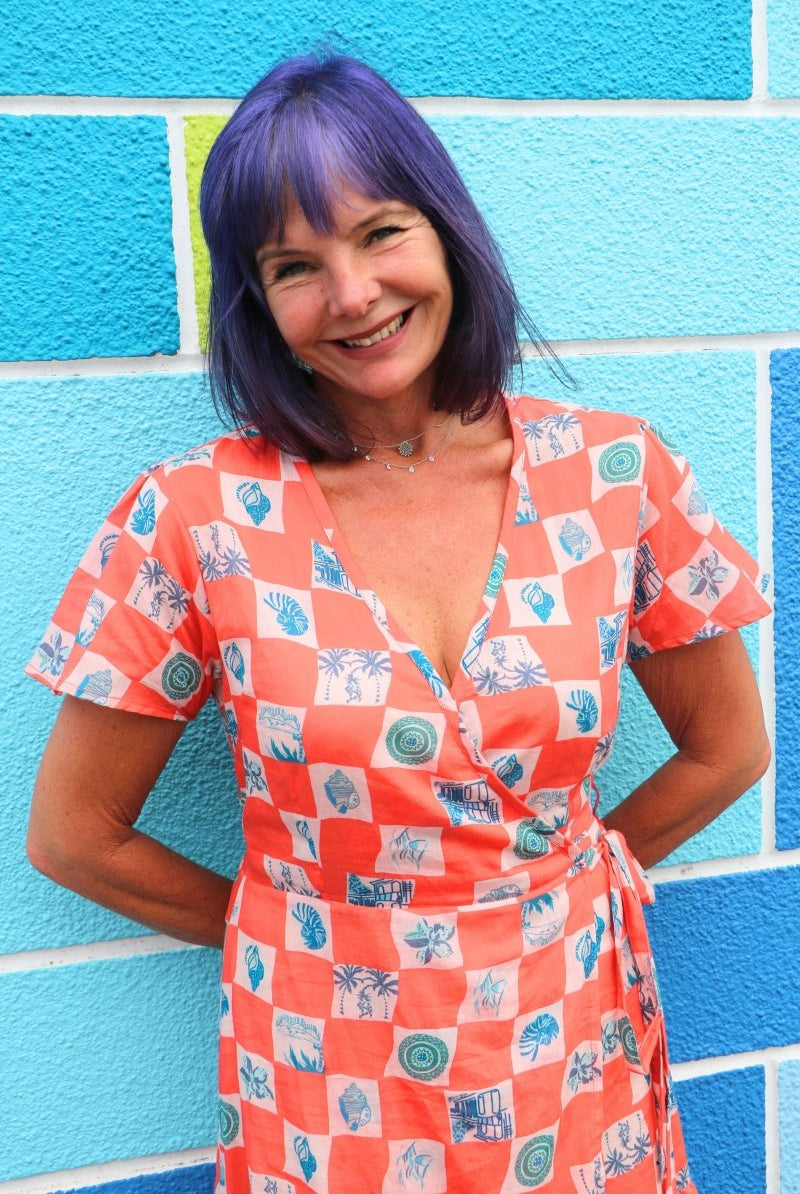 Gawjus Wrap Dress - Happy Mandarin - Gawjus