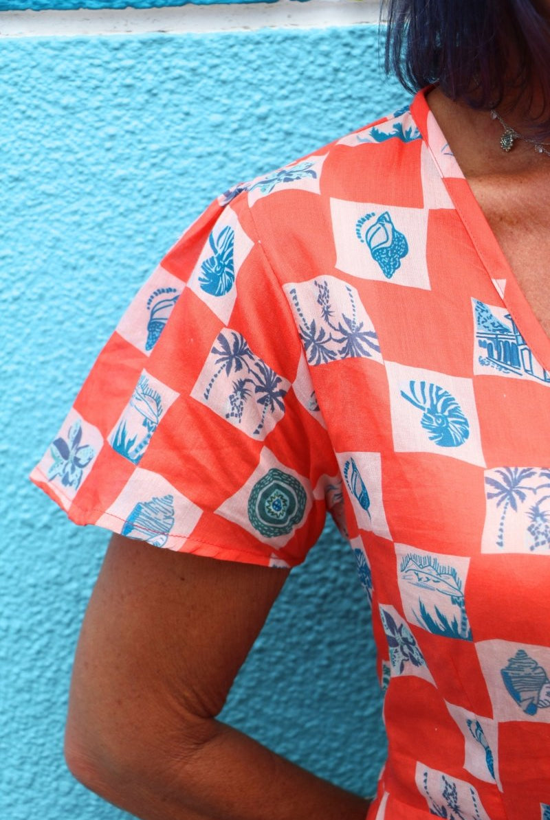 Gawjus Wrap Dress - Happy Mandarin - Gawjus