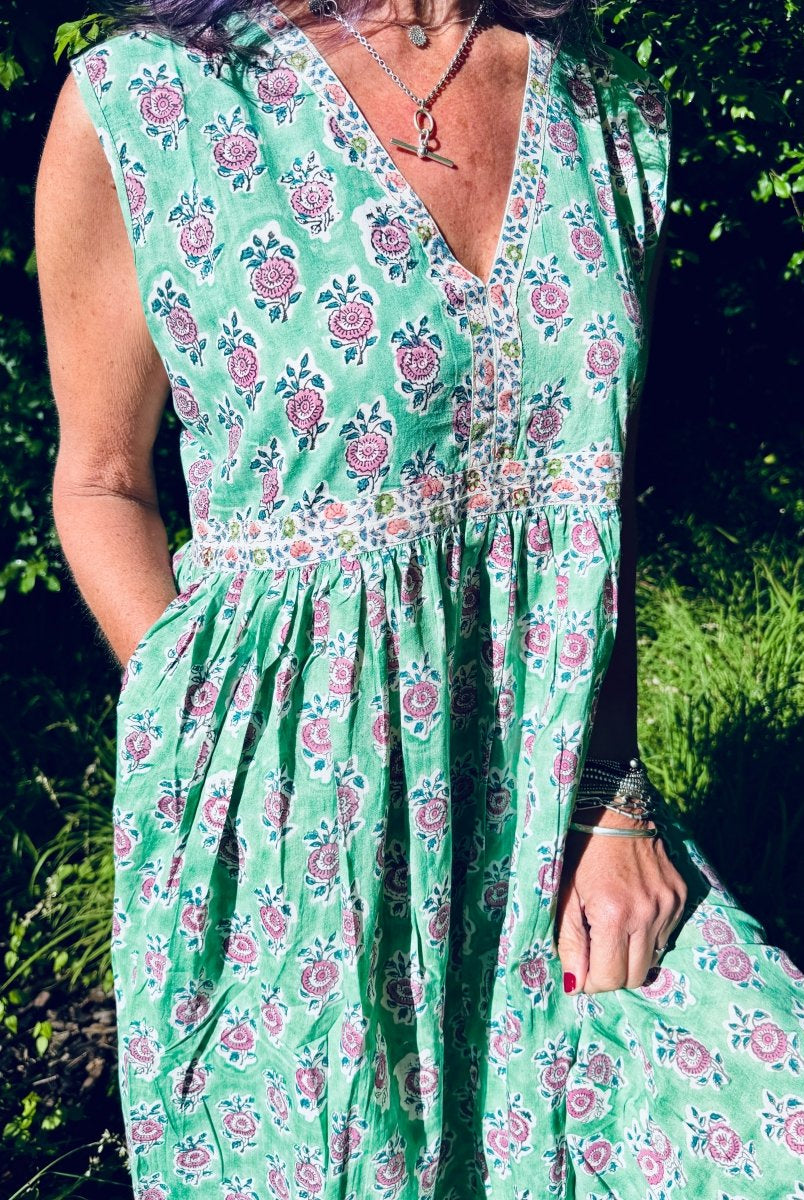 Indian Summer Dress - Mint - Gawjus