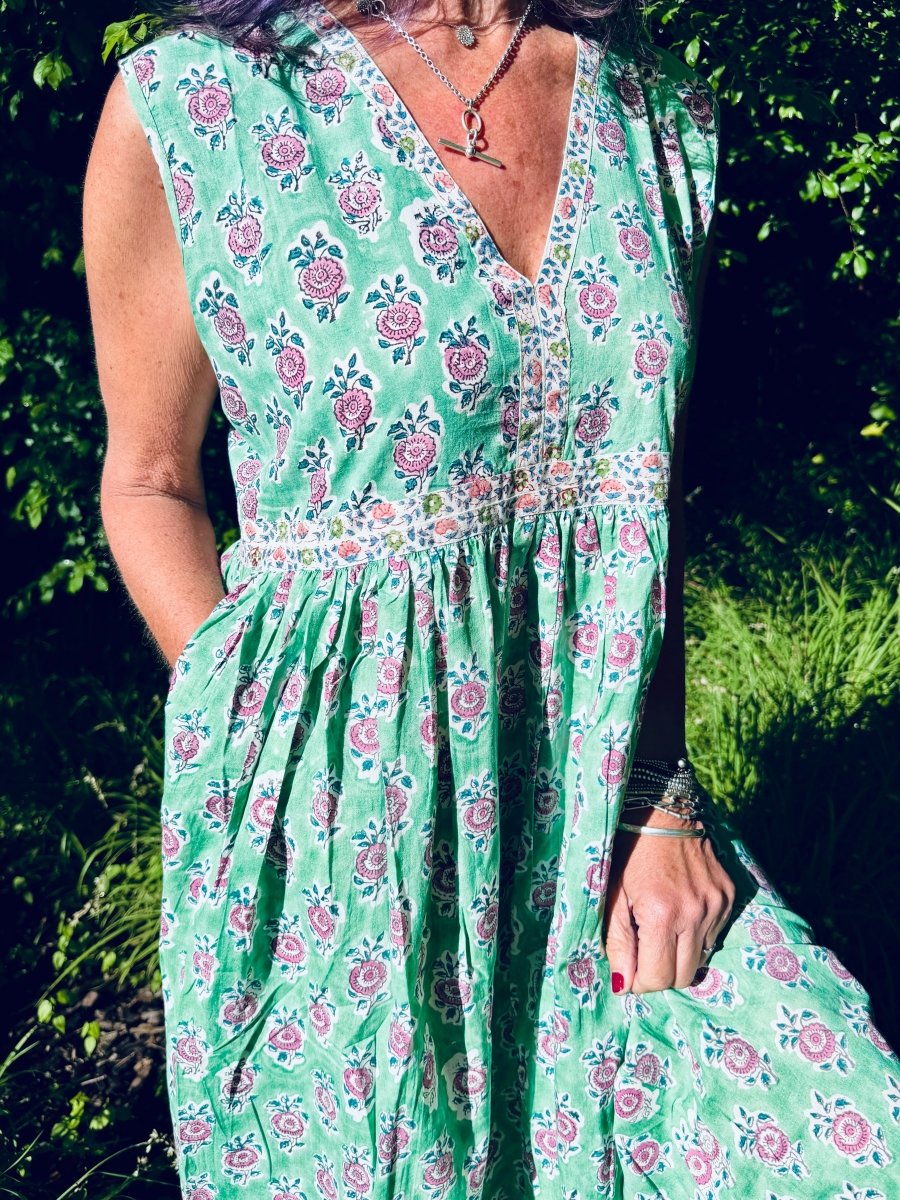 Indian Summer Dress - Mint - Gawjus