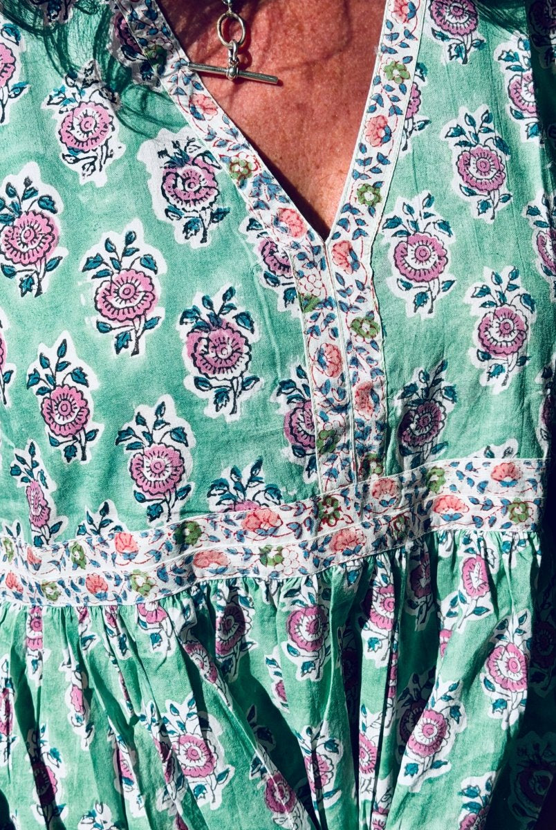Indian Summer Dress - Mint - Gawjus