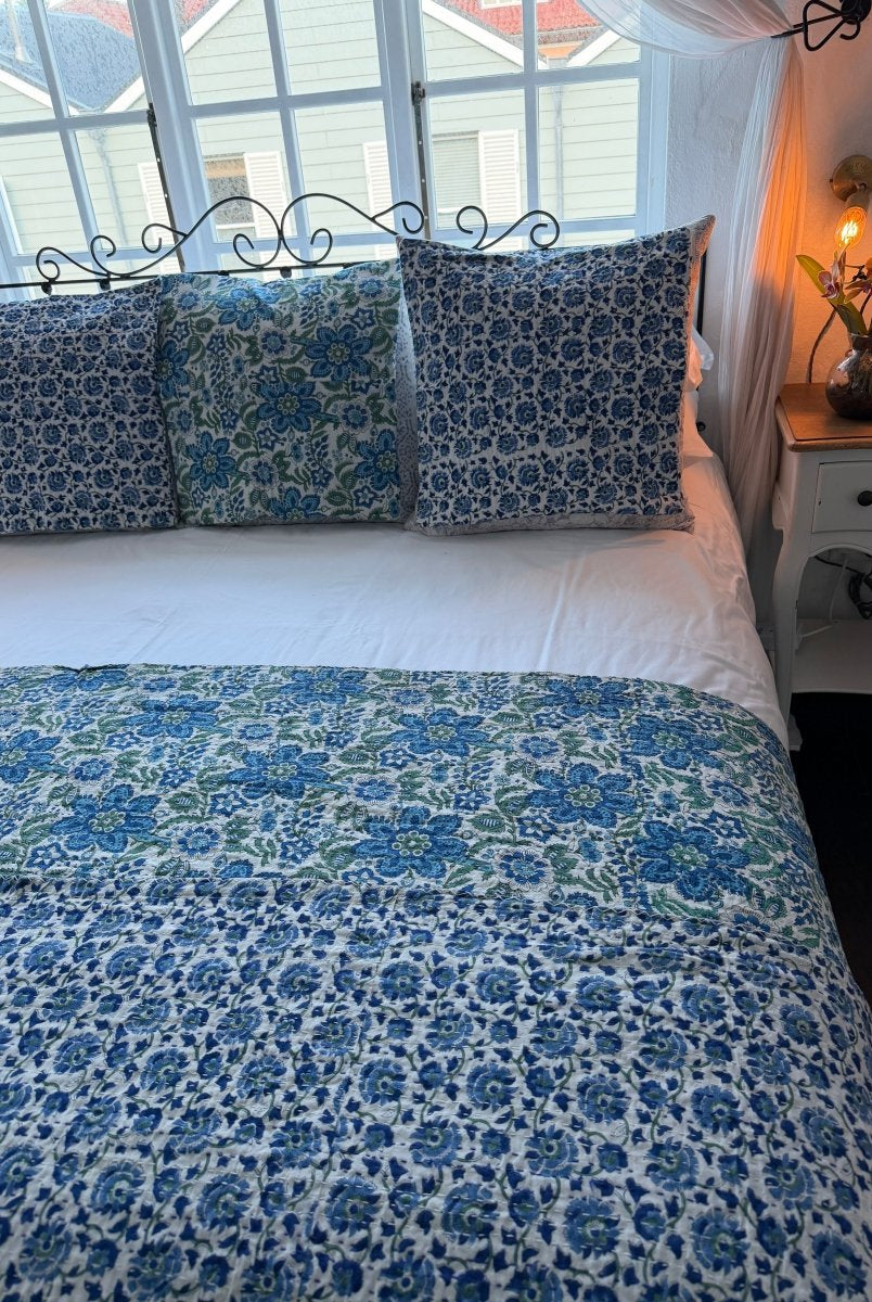 Kantha Quilt - Blue Lagoon - Gawjus