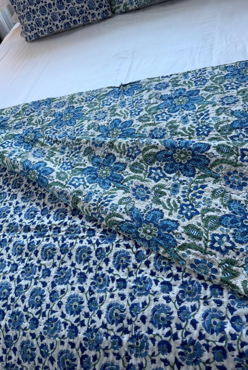 Kantha Quilt - Blue Lagoon - Gawjus