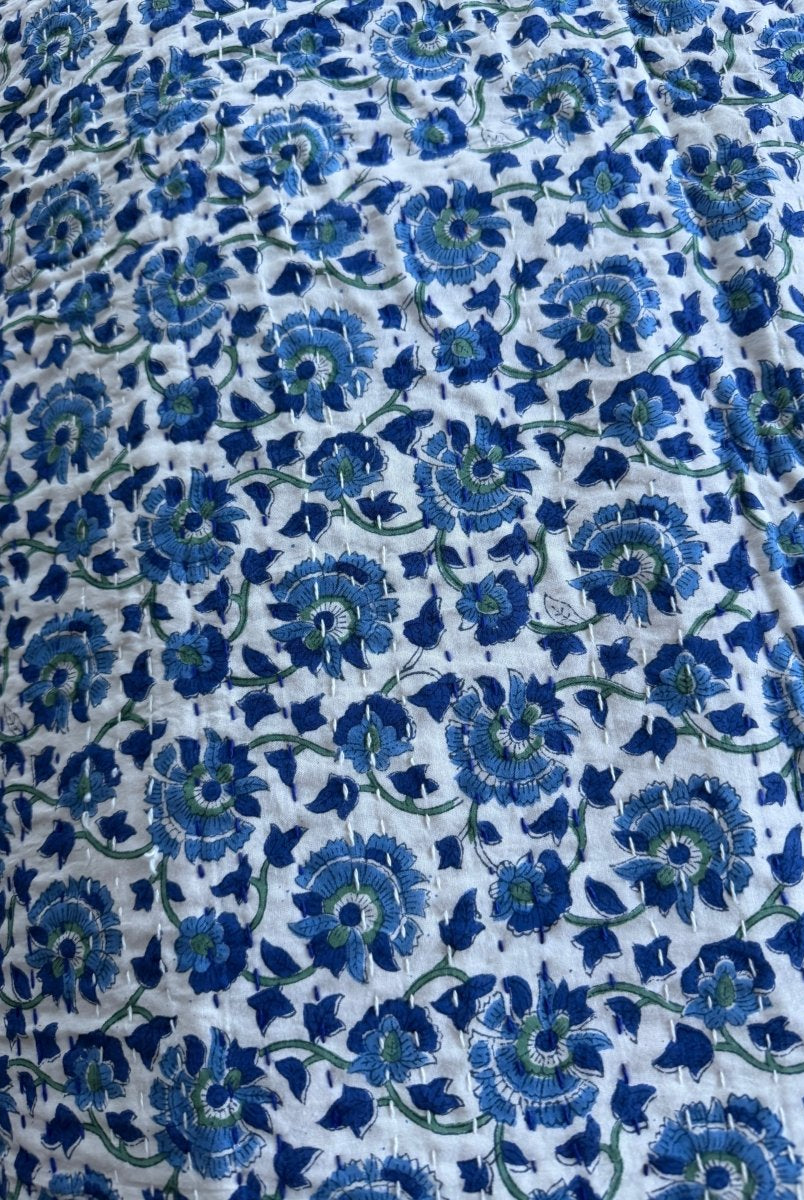 Kantha Quilt - Blue Lagoon - Gawjus