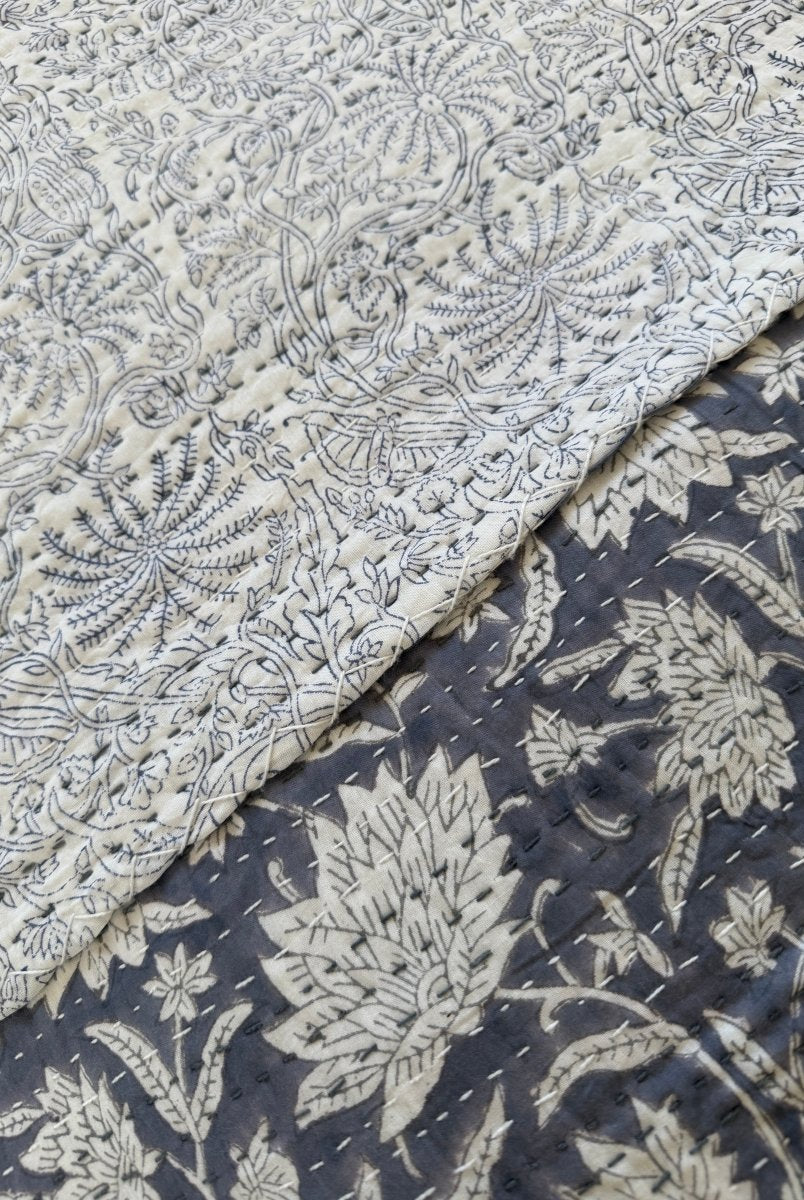 Kantha Quilt - Misty Meadow - Gawjus