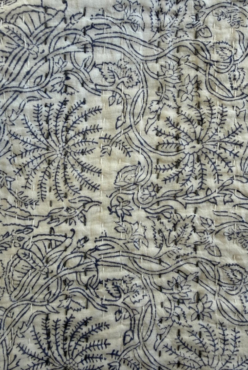 Kantha Quilt - Misty Meadow - Gawjus