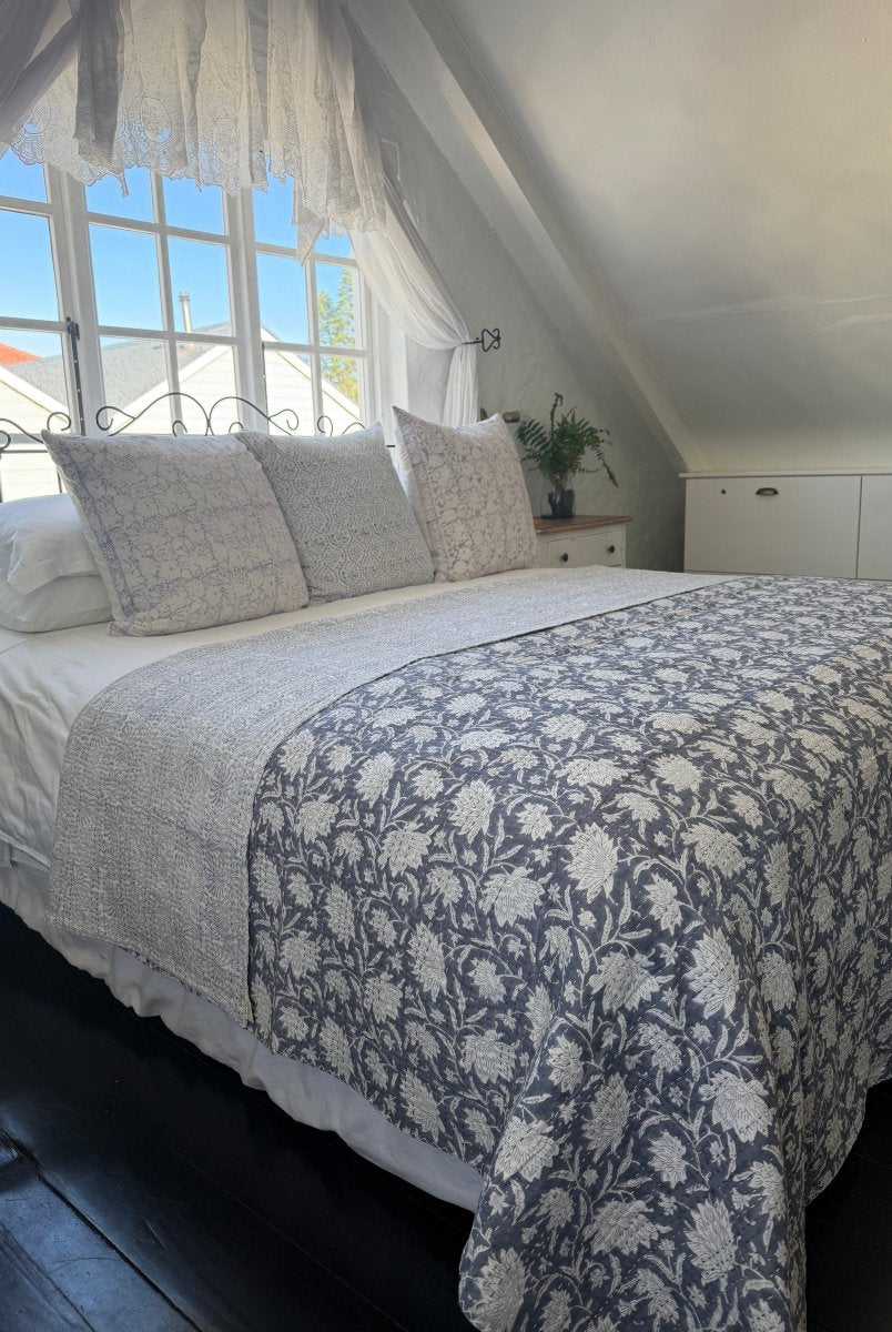 Kantha Quilt - Misty Meadow - Gawjus