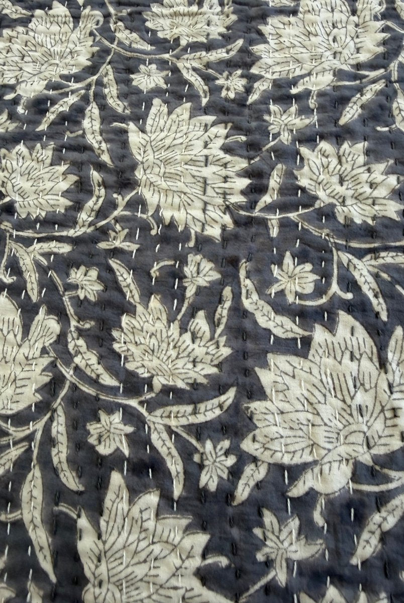 Kantha Quilt - Misty Meadow - Gawjus