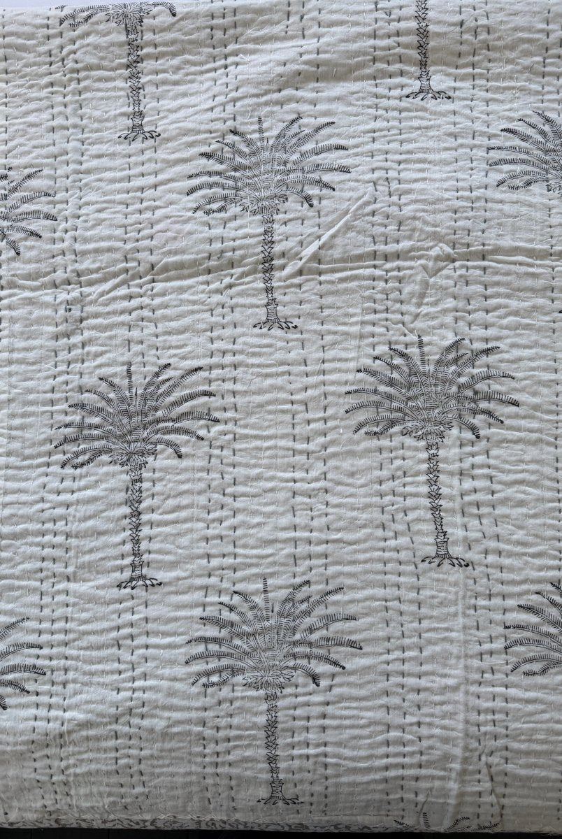 Kantha Quilt - White Sands - Gawjus