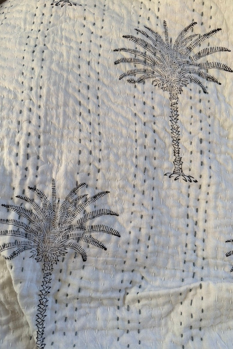 Kantha Quilt - White Sands - Gawjus
