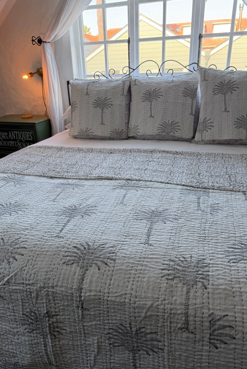 Kantha Quilt - White Sands - Gawjus