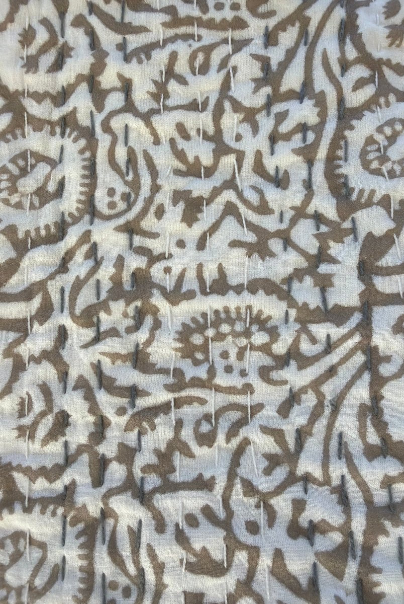 Kantha Quilt - White Sands - Gawjus