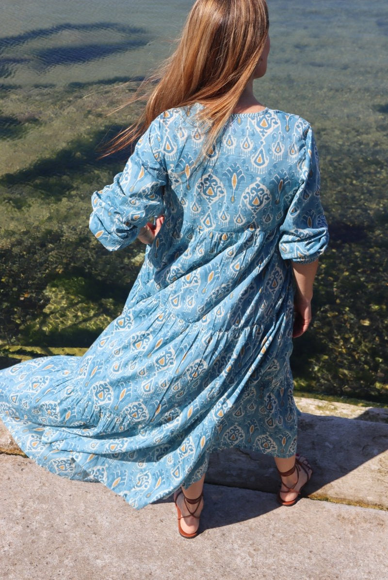 Lara Dress Soft Blue - Gawjus