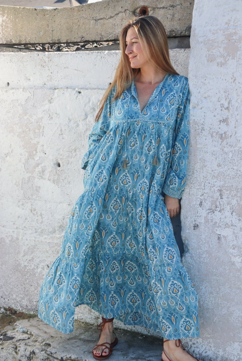 Lara Dress Soft Blue - Gawjus