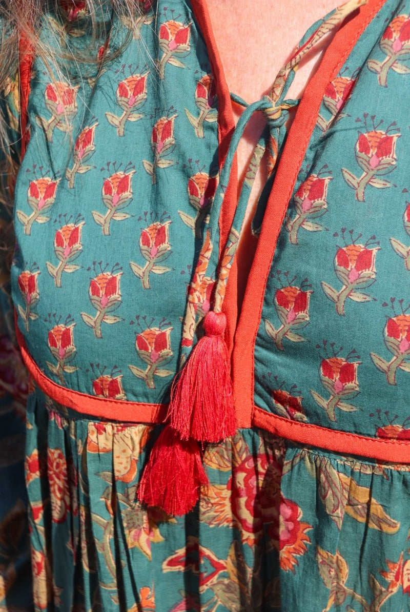 Lara Dress Teal - Gawjus