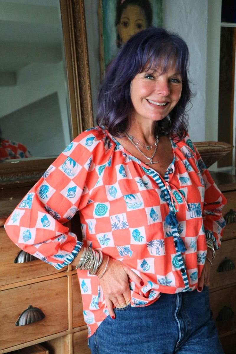 Lulu Blouse - Happy Mandarin - Gawjus