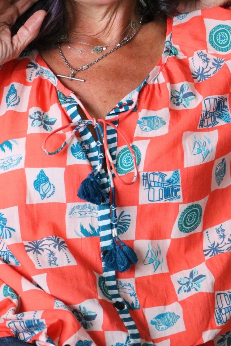 Lulu Blouse - Happy Mandarin - Gawjus