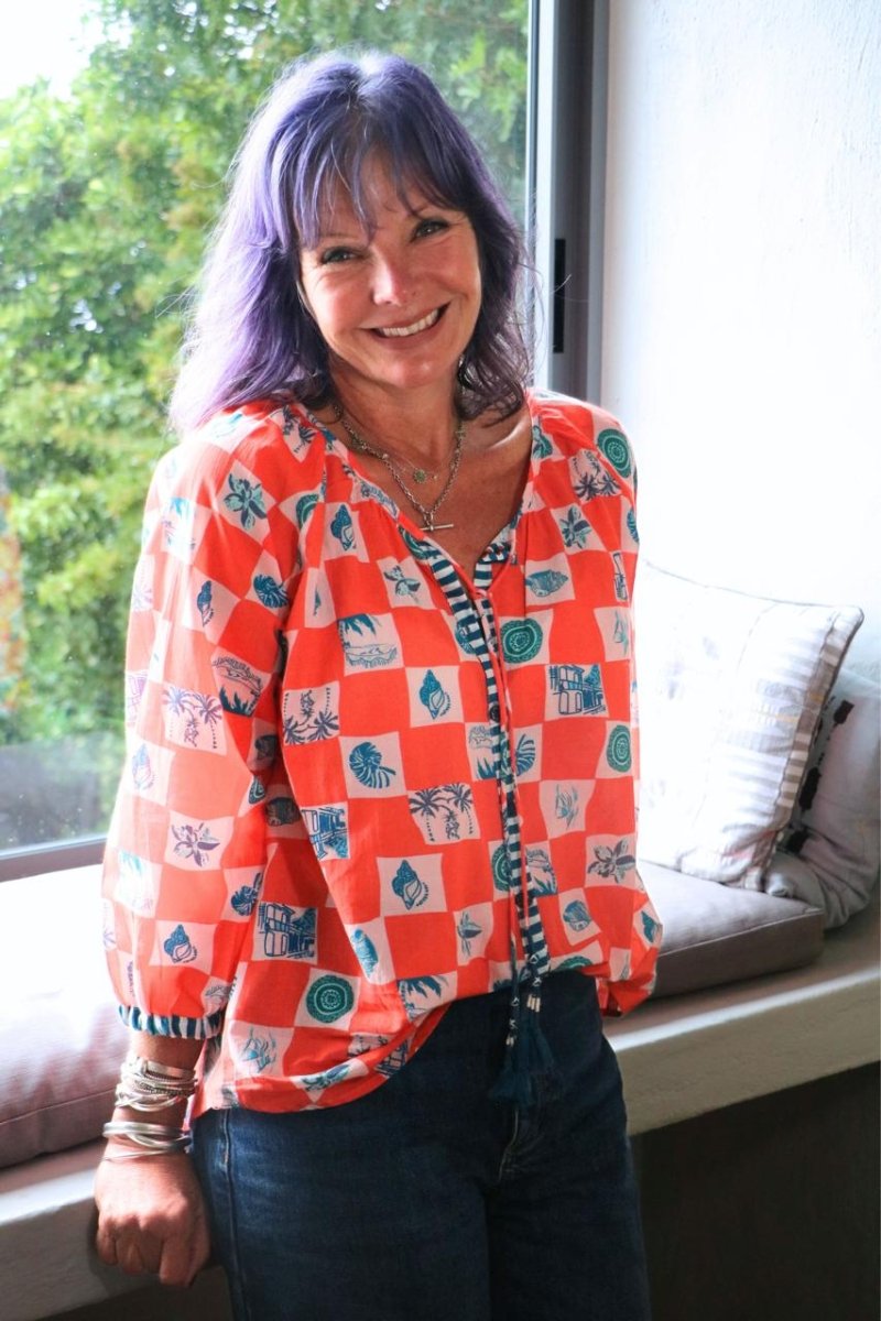 Lulu Blouse - Happy Mandarin - Gawjus