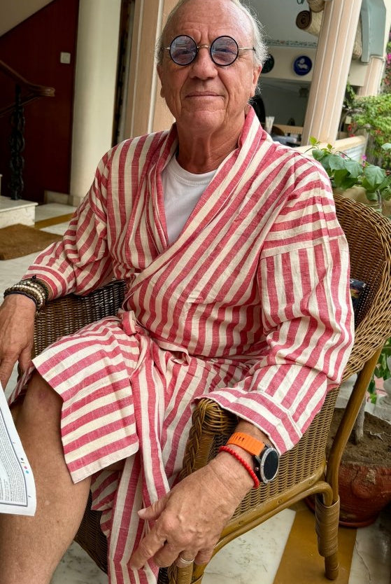 Men’s Handloom Robe - Chilli - Gawjus