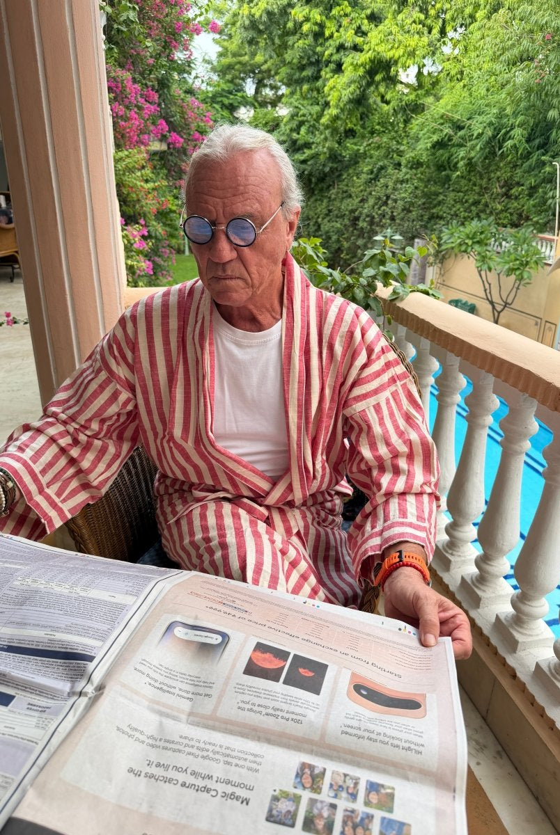 Men’s Handloom Robe - Chilli - Gawjus