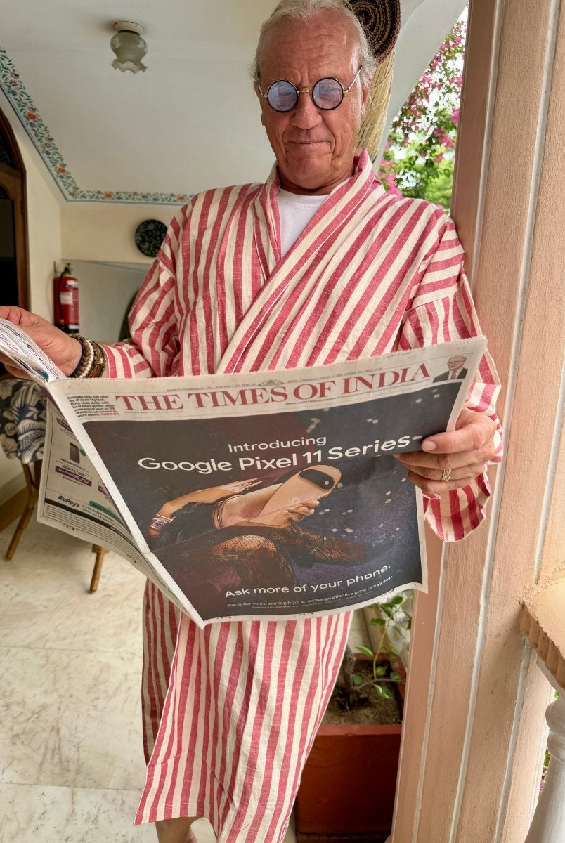 Men’s Handloom Robe - Chilli - Gawjus