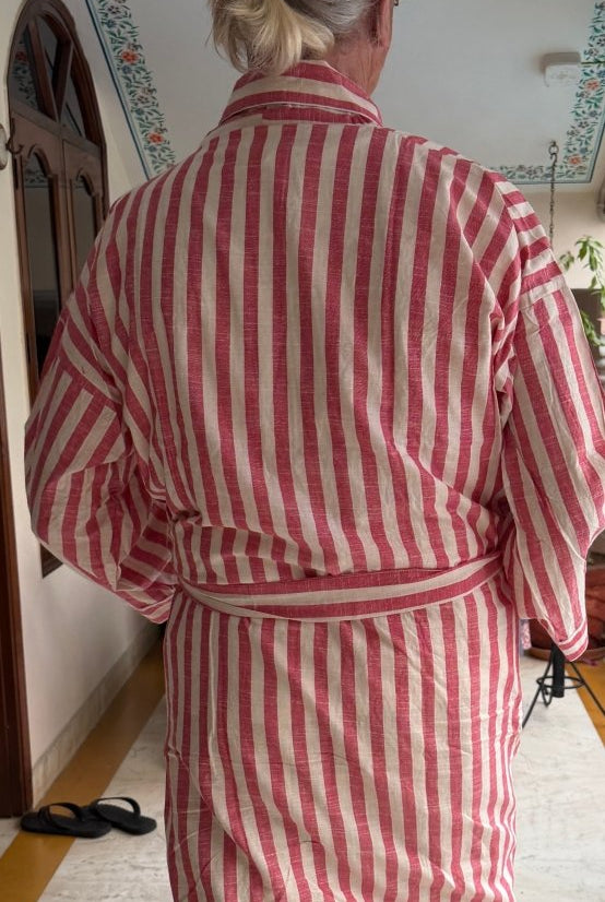 Men’s Handloom Robe - Chilli - Gawjus