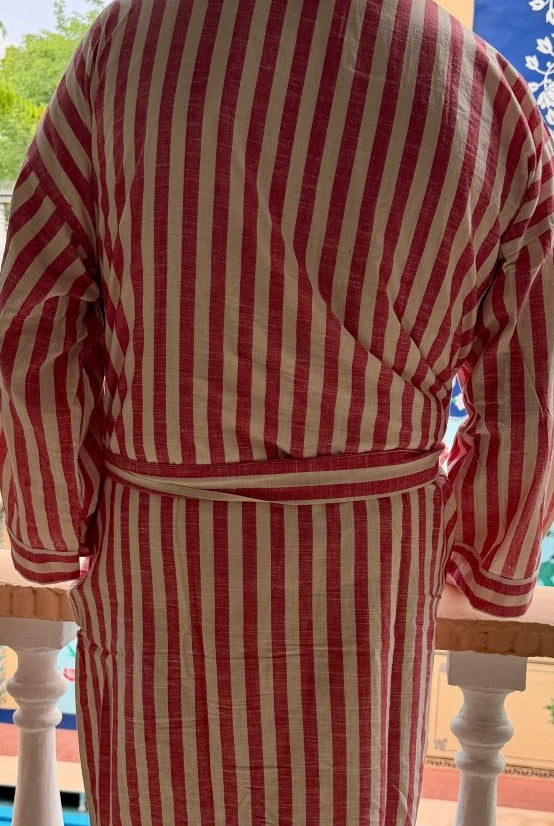 Men’s Handloom Robe - Chilli - Gawjus