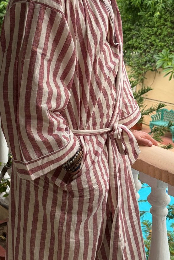 Men’s Handloom Robe - Teak - Gawjus