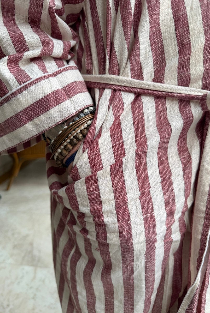 Men’s Handloom Robe - Teak - Gawjus