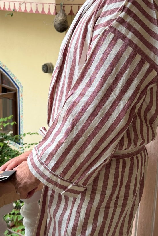 Men’s Handloom Robe - Teak - Gawjus