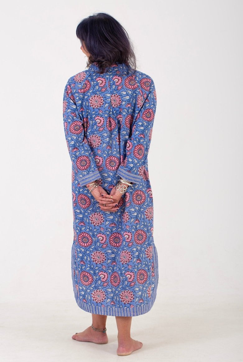 Poppy on Blue Night Shirt - Gawjus.CapeTown