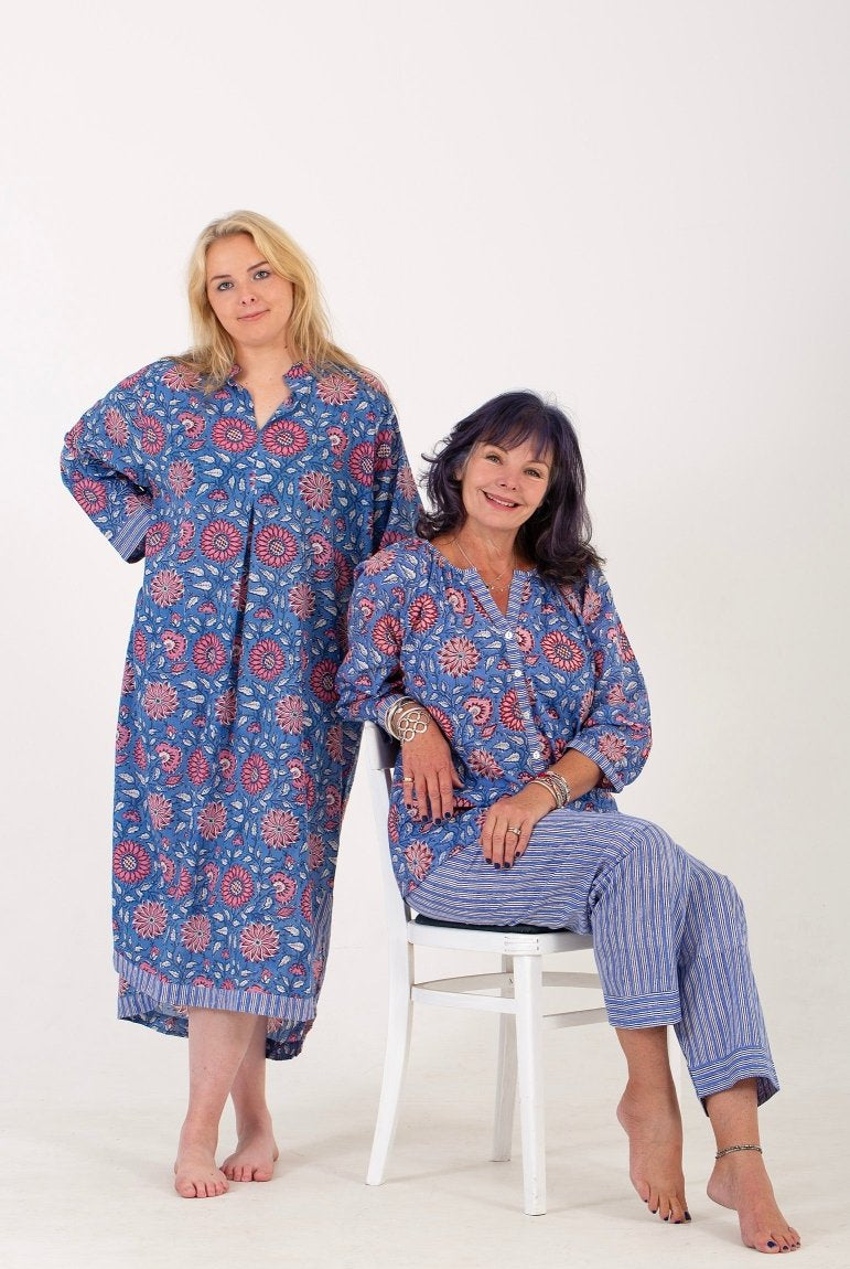 Poppy on Blue Night Shirt - Gawjus.CapeTown