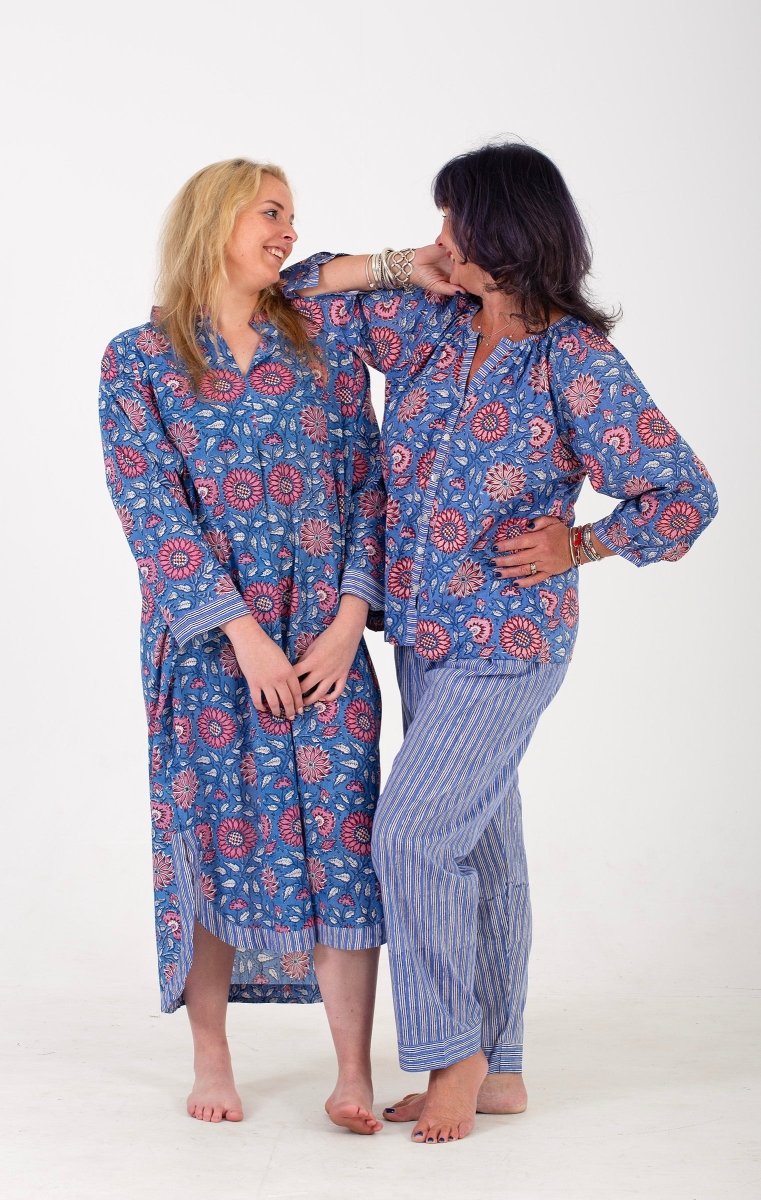 Poppy on Blue Night Shirt - Gawjus.CapeTown