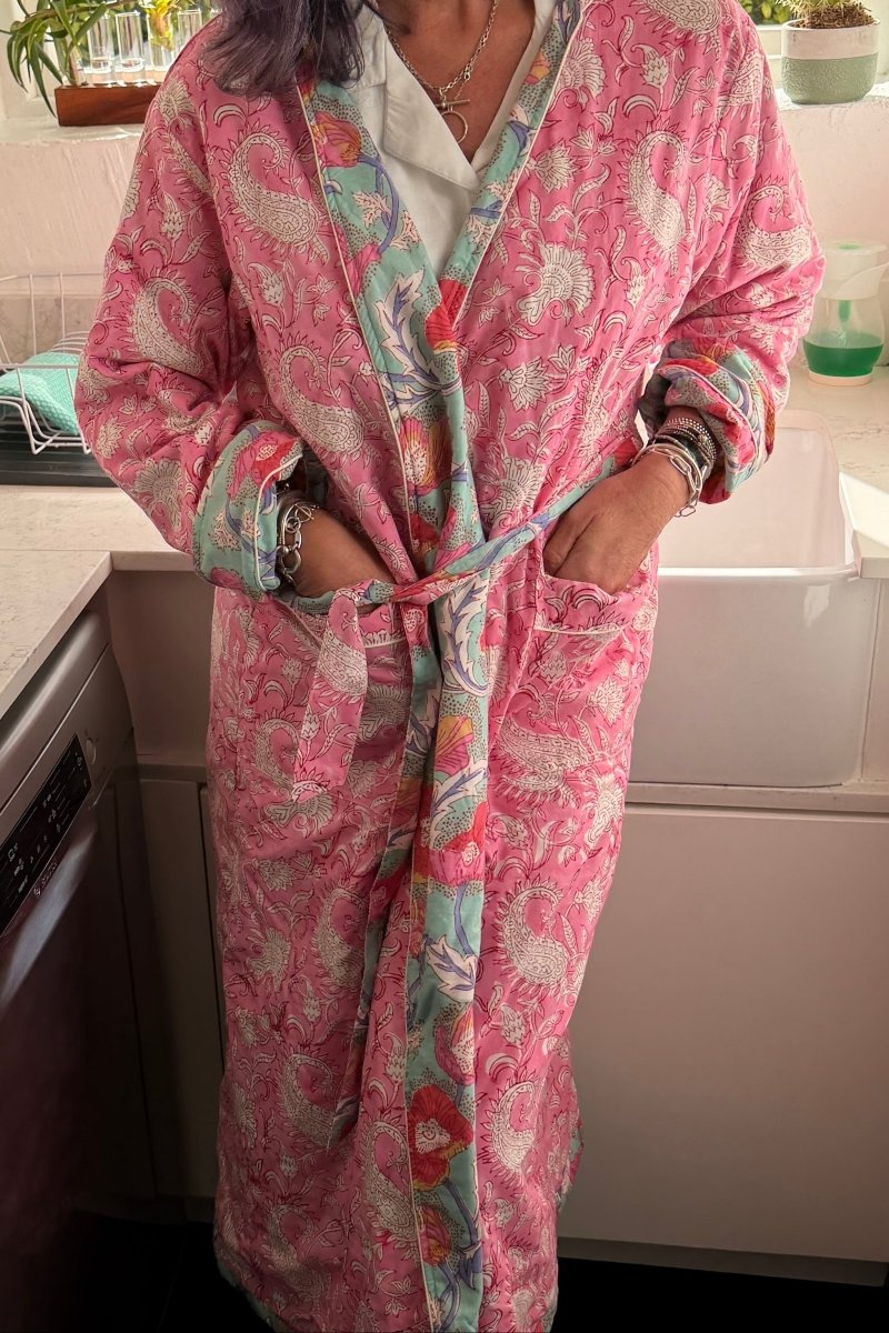 Pretty in Pink Hooded Robe - Gawjus