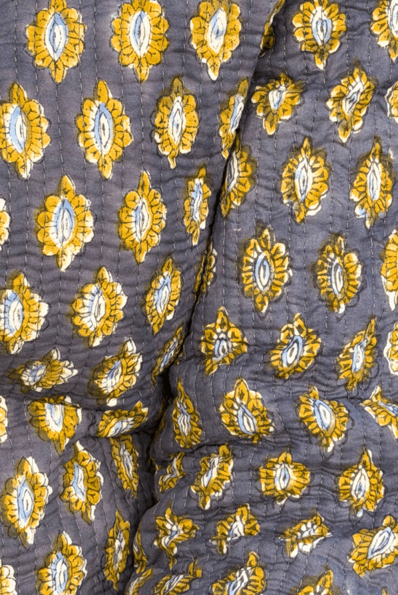 Quilted Jacket - Brown and Yellow - Gawjus