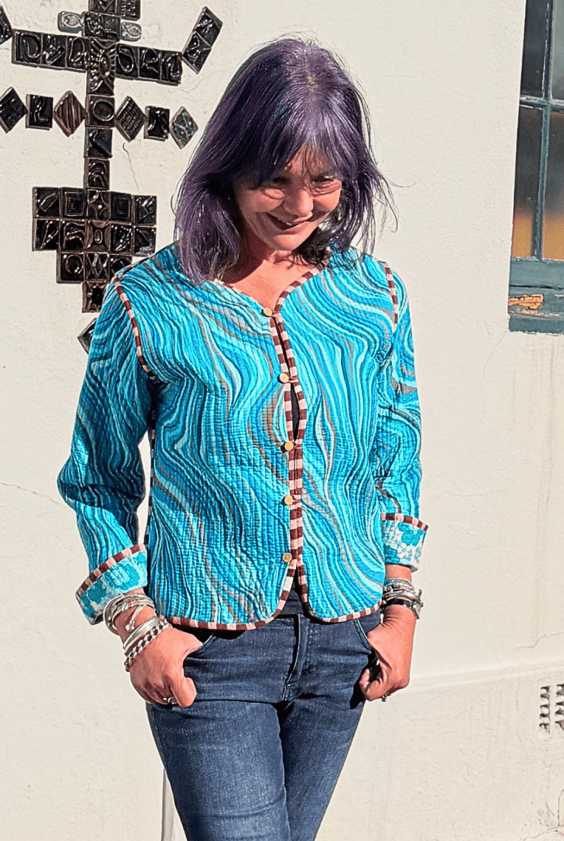 Quilted Jacket - Retro Floral - Gawjus