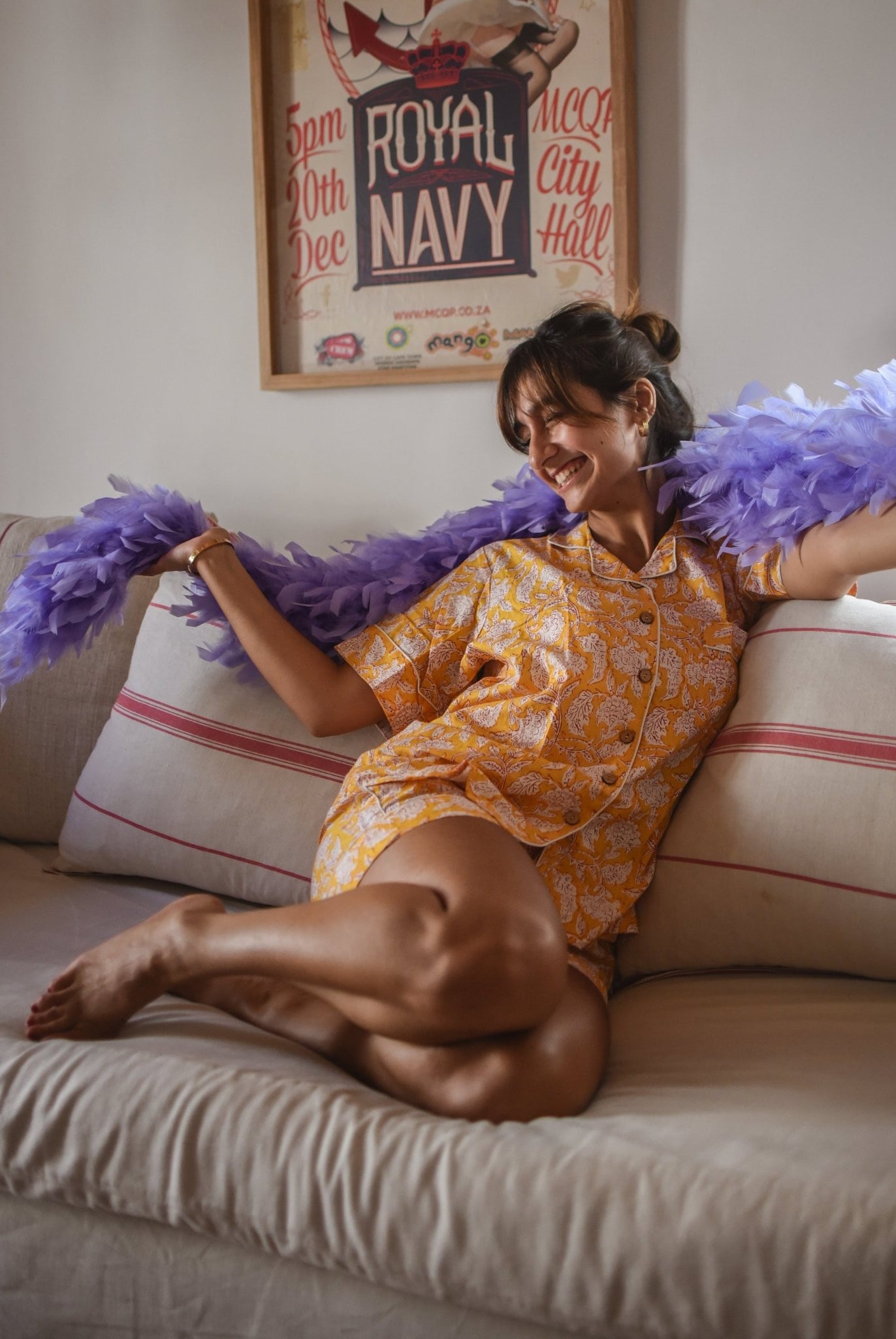Shorty Pyjamas - Mustard - Gawjus.CapeTown