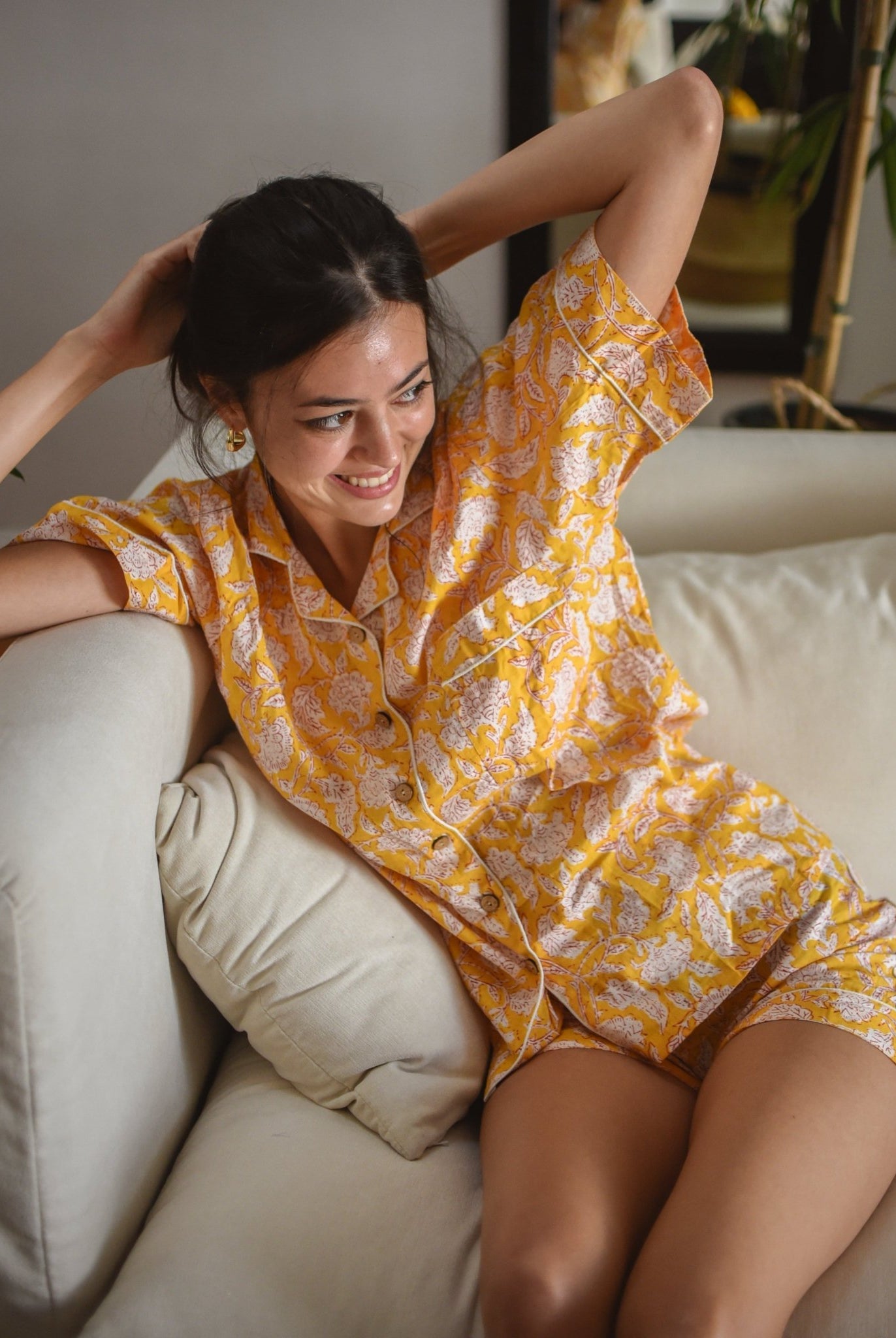 Shorty Pyjamas - Mustard - Gawjus.CapeTown