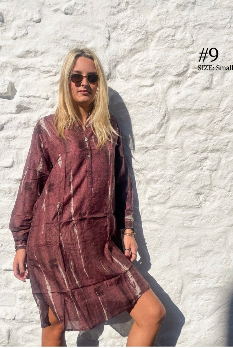 Silk Shirt Dress - Gawjus
