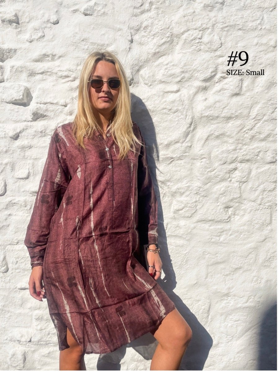 Silk Shirt Dress - Gawjus