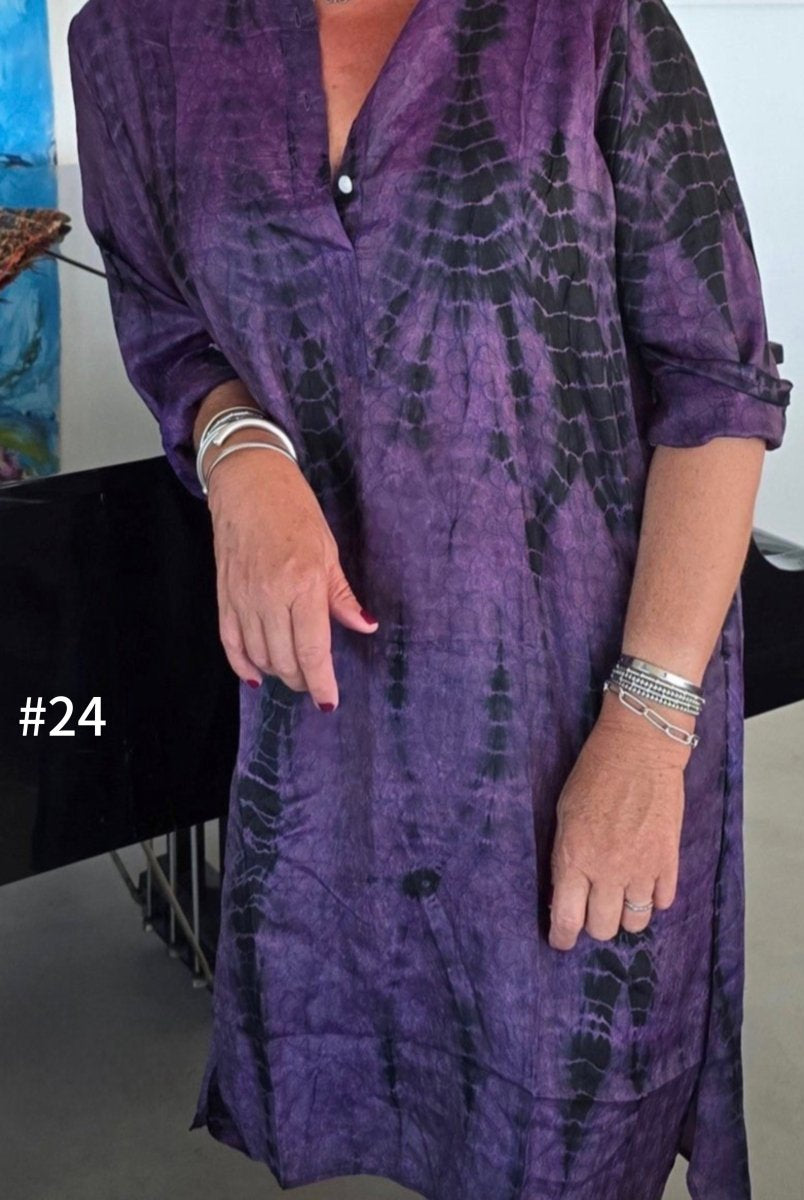 Silk Shirt Dress - Gawjus