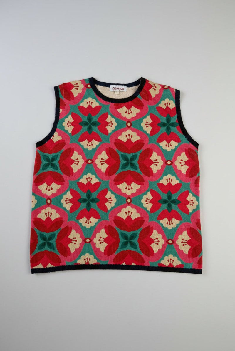 Sleeveless Pullover - Retro Floral - Gawjus