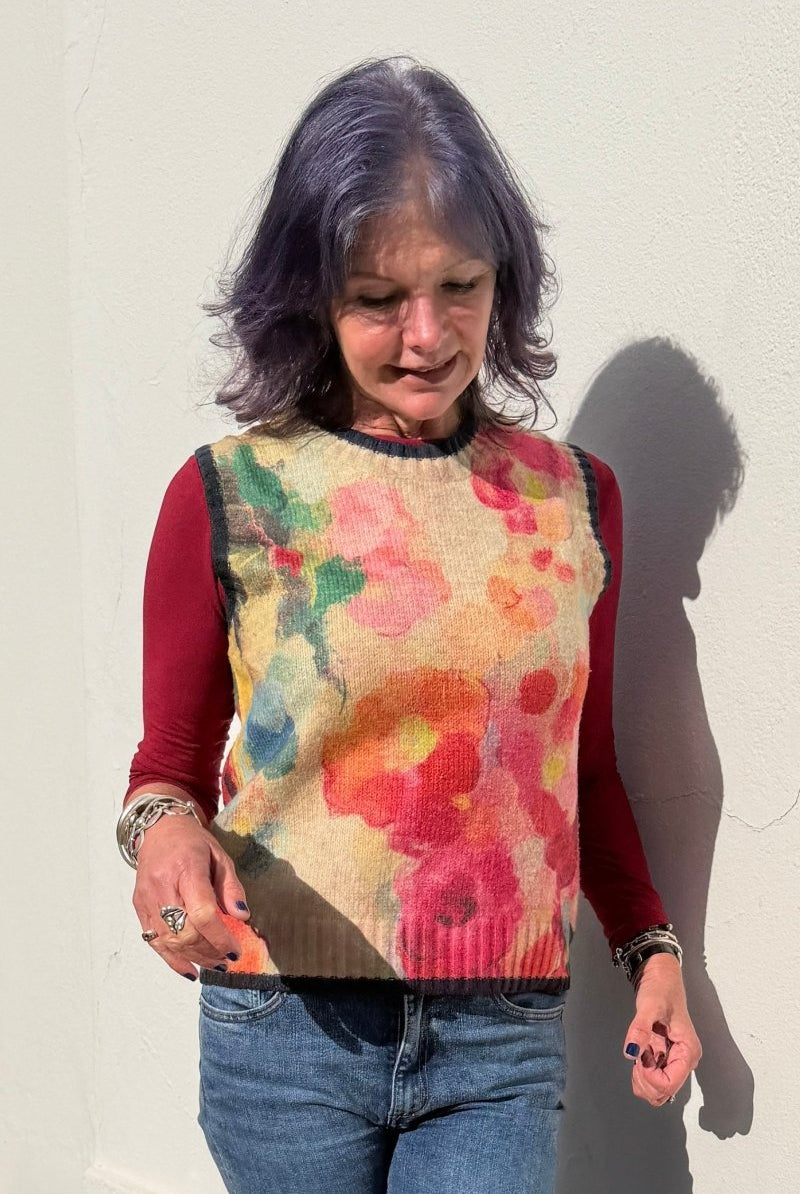 Sleeveless Pullover - Watercolour Bloom - Gawjus